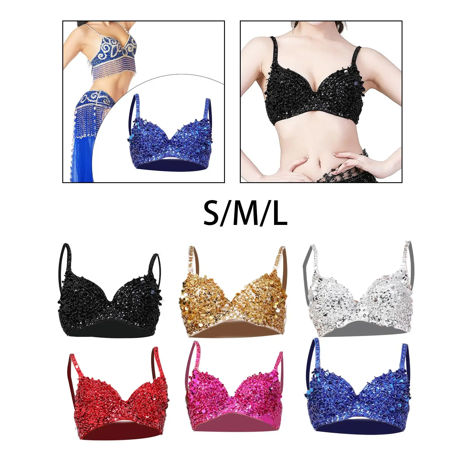 Sequin Corset Glitter Costume Crop Top Bra for Club Rave Party Festival Stage