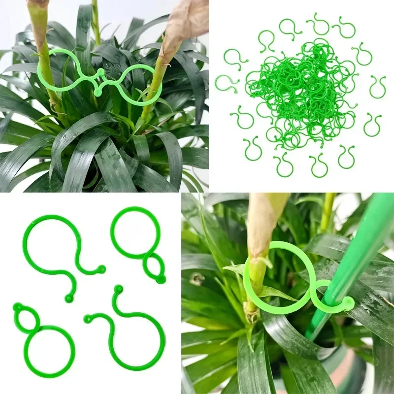 50/100/300pcs Plant Clips For Supporting And Attaching Plants Plant Clips Climbing Plants Buckle Ring Holder Garden Accessory