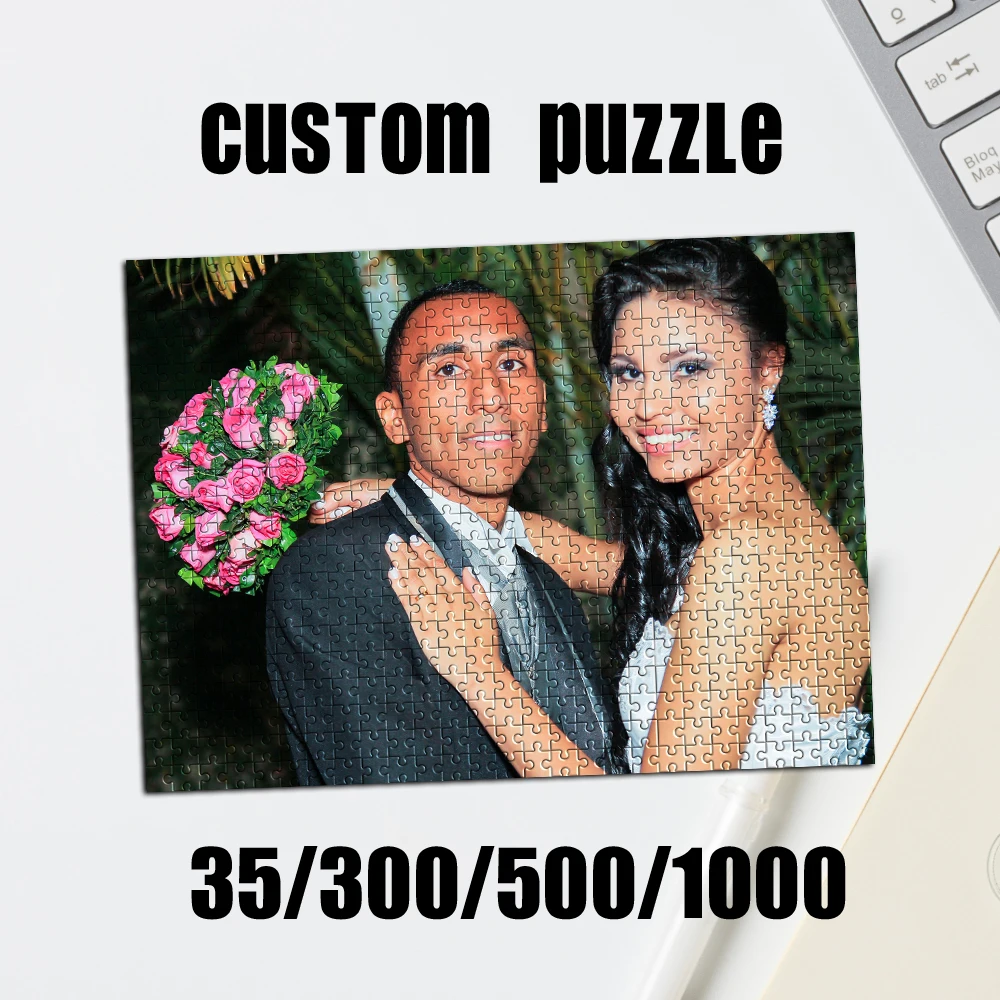 35/300/500/1000pcs Personalized Custom Photo Puzzle Customize Wedding Creative Commemorative Gift Families Games