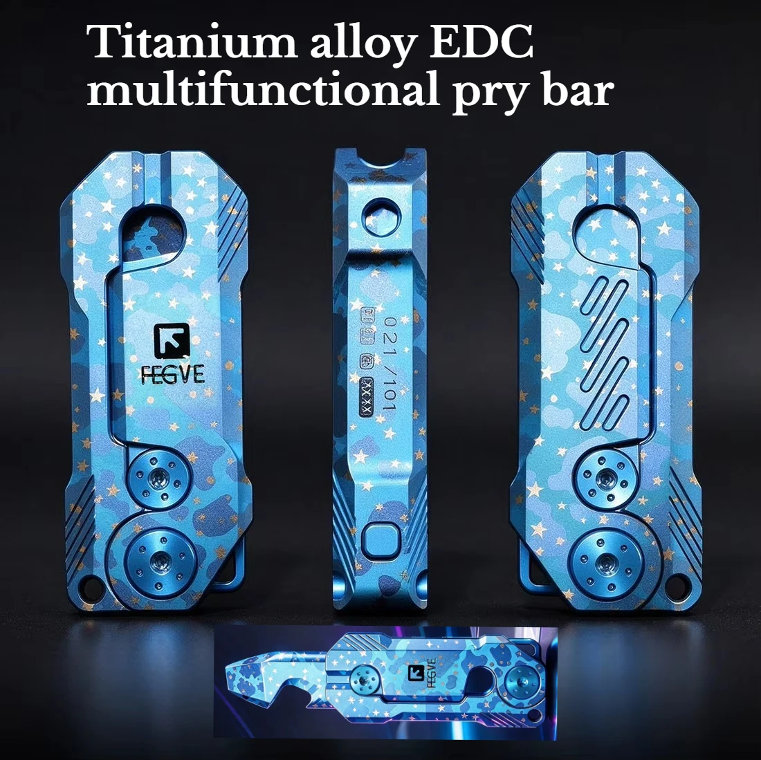 CNC Outdoor Portable Folding TC4 Titanium Alloy Multifunctional Pry Bar Screwdriver EDC Emergency Survival Tool
