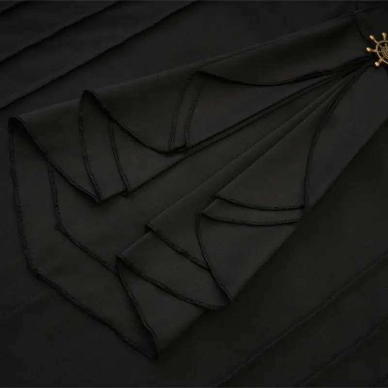 

652F Удобная мужская рубашка с длинным рукавом в готическом стиле стимпанк, средневековый косплей