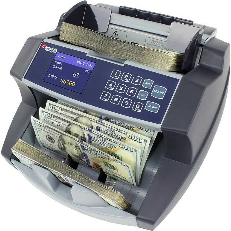 Penghitung uang Kelas Bisnis USA, dengan deteksi pemalsuan UV/MG/IR-mesin penghitung tagihan muatan atas dengan valucunt™