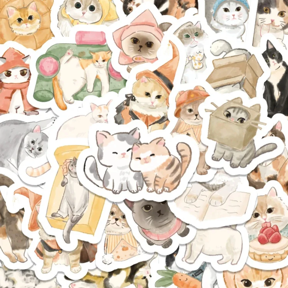 80 قطعة ملصقات القط لطيف الكرتون هريرة الكتابة على الجدران الشارات DIY بها بنفسك سكرابوكينغ حقيبة الأمتعة الهاتف المحمول Kawaii ملصق لعبة أطفال