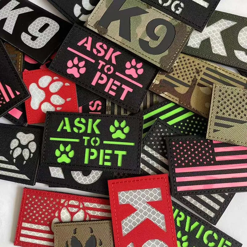 Parche táctico K-9 reflectante IR – Emblema canino para exteriores - imagen 2
