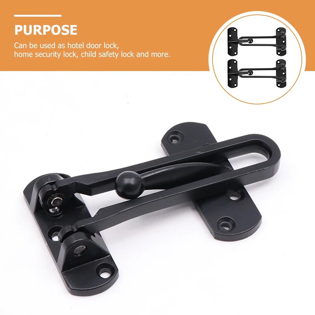 

2pcs Swing Bar Lock For Hinged Swing-In Security Hotel Door Latch Three Gear Positioning Anti-Theft Strong Door Stopper Security