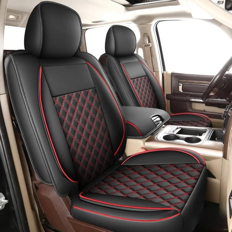 럭셔리 가죽 자동차 시트 커버 맞춤형 RAM 1500 2500 3500 2002-2024 크루 쿼드 레귤러 캡 모델용 시트 쿠션 포함