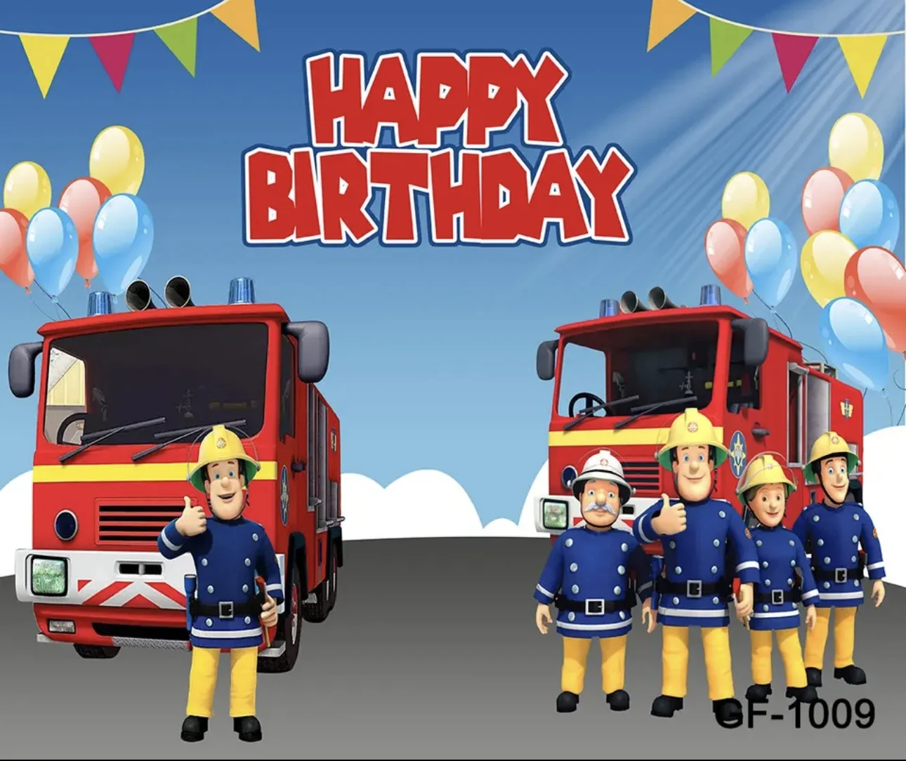 

Firefighter Fireman Sam Birthday Photograpny Backdrop Props Truck Boy Children Party Photo Studio Background XF-01