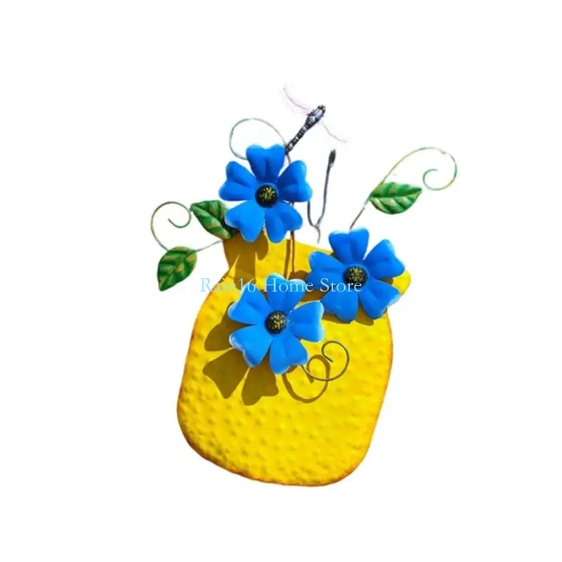 

02db ручная настенная настенная стена искусство металлическая цветочная ваза декоративные аксессуары для наружного