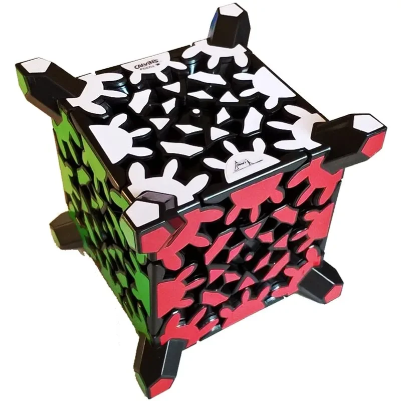 Calvin's Puzzle 3x3 Gear Cube, Extreme Gear, Oblique Turn Cube, Corner Magic, Blue Limited Edition, High Difficulty, Alien Toy