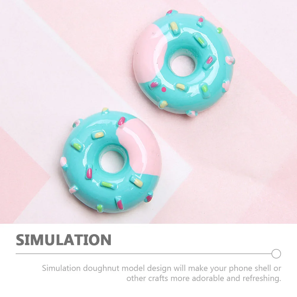 

30pcs Donut Resin Charms Diy Phone Cover Decorative Accessories Flatback Mini Donuts Creative Crafts Decoration Cute Small