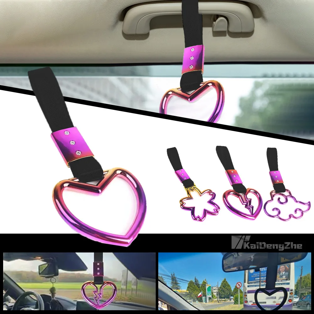 

Zurikawa JDM Heart Flower Cloud Modifed Universal Colorful Tsurikawa Ring Train Bus Handle Hand Strap For Car Accessories