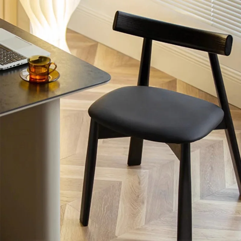 Estilo nórdico madeira maciça jantar cadeira, cadeira do lazer simples para sala de estar, quarto e maquiagem, download gratuito