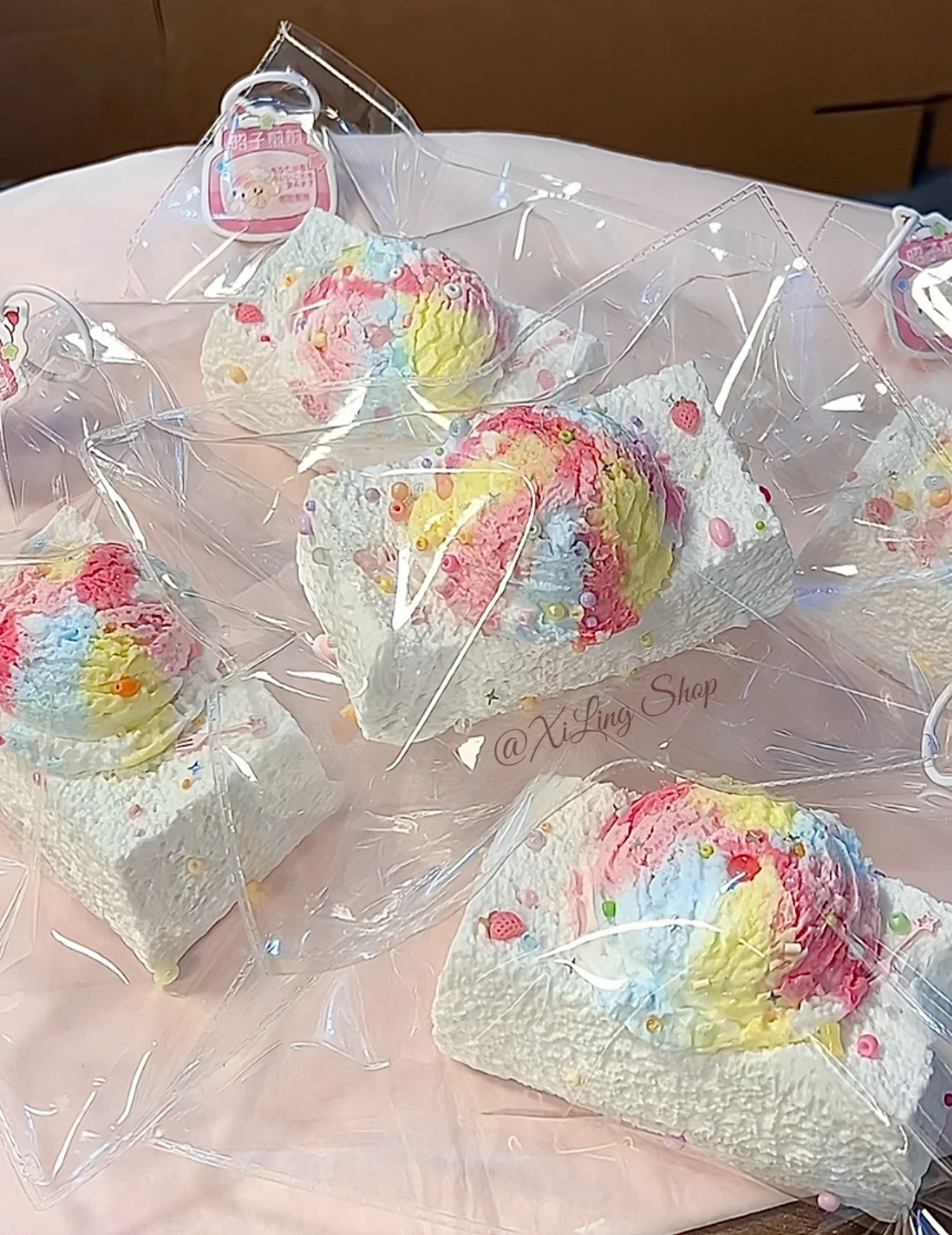 

YOGURT PUREE Sensation! 1Pc Handmade Squishy! - Fruit Fiesta Ice Cream Toast shaped to relieve stress - Food grade silicone