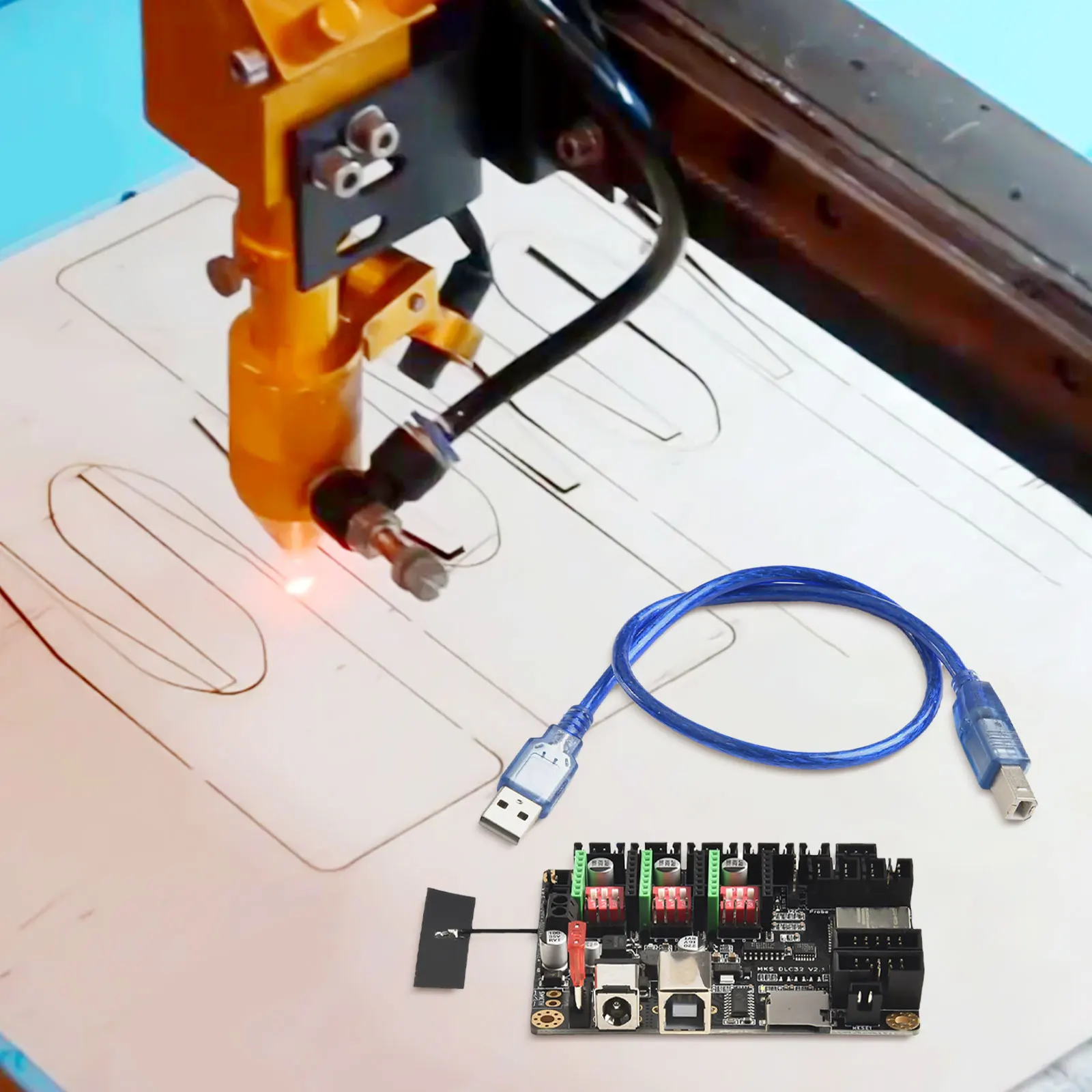 For MKS DLC32 V2 1 A Solution for Your Engraving Needs Featuring Dual Core Processing Power and Wireless for access