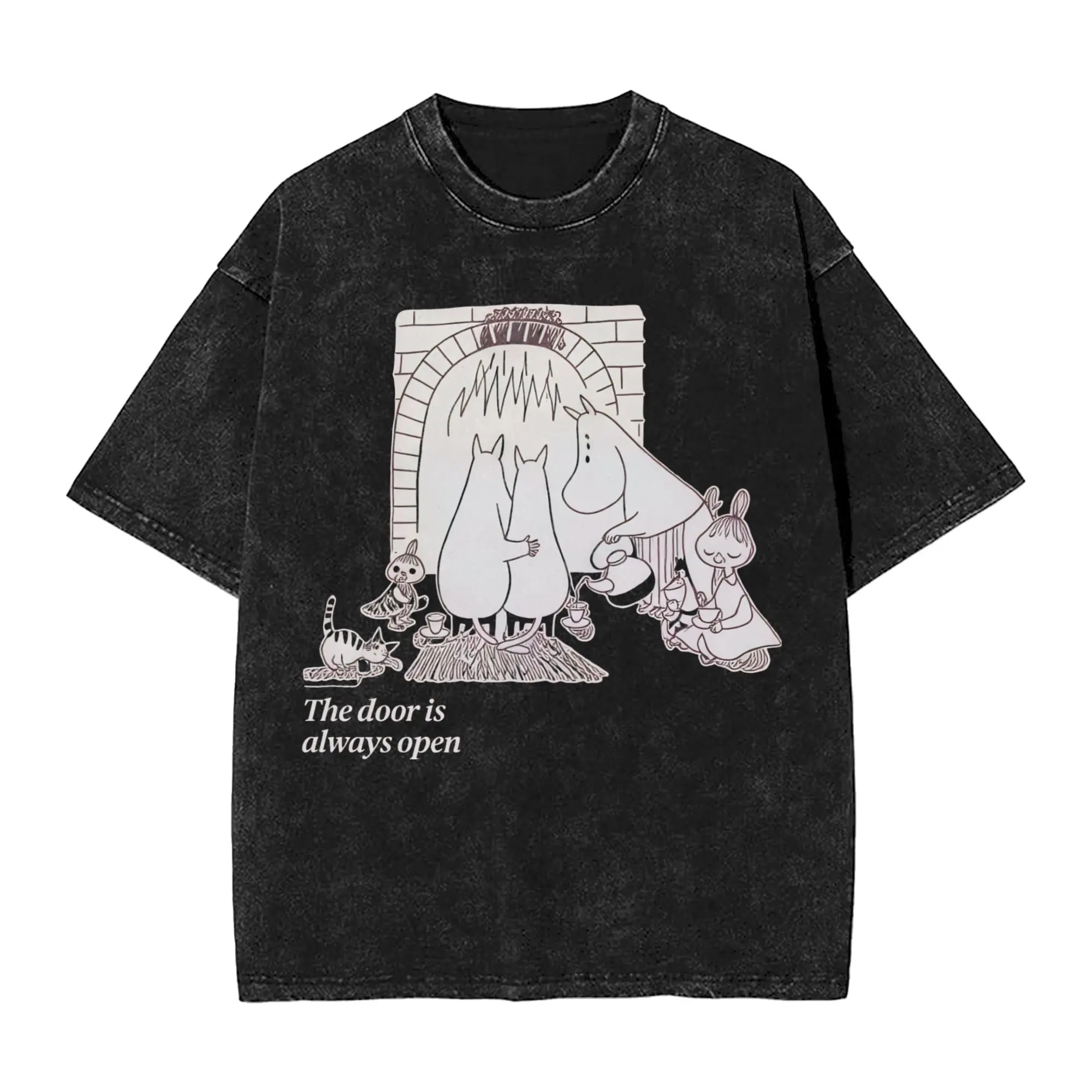 Moomintroll And Snorkmaiden T Shirts Men's  Cotton Casual T-Shirts Crewneck M-Moomined Tees Short Sleeve Clothing Gift Idea