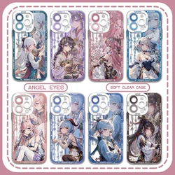 Genshin Impact Yae Miko Ganyu Phone Case For iPhone 15 14 13 12 11 Mini Pro Max X XR XSMax 6S 6 7 8 Plus SE20 Transparent Cover