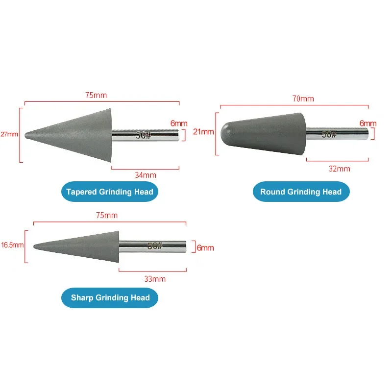 Diamond Small Grinding Wheel Conical Resin Grinding Head Rotary Tool for Stone Polishing Carving Processing Bur Kit