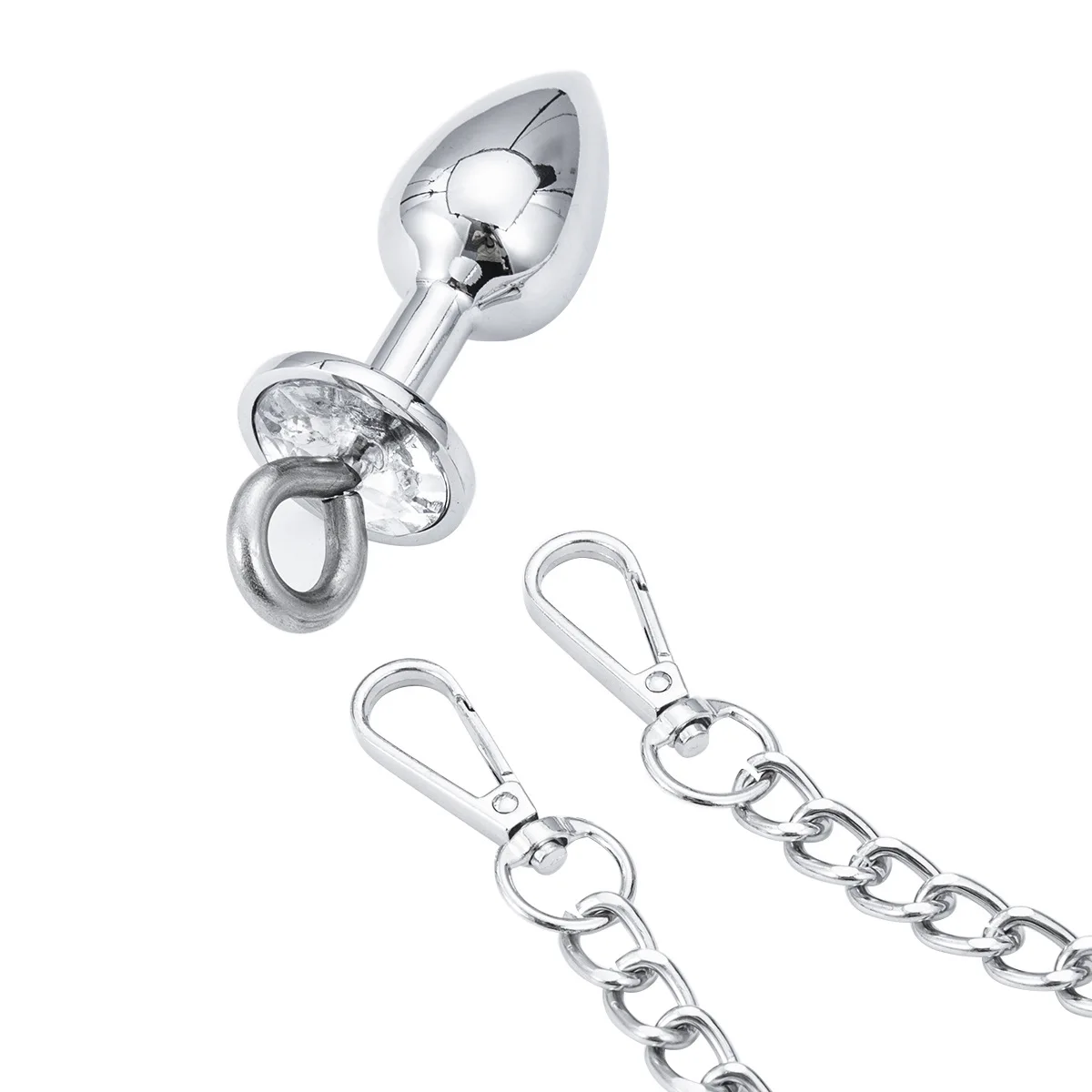 DUTRIEUX Adjustable Stainless Steel Handcuffs With Anal Plugs SM BDSM Bondage Restraints Metal Cuffs Chain Sex Toys For Adult