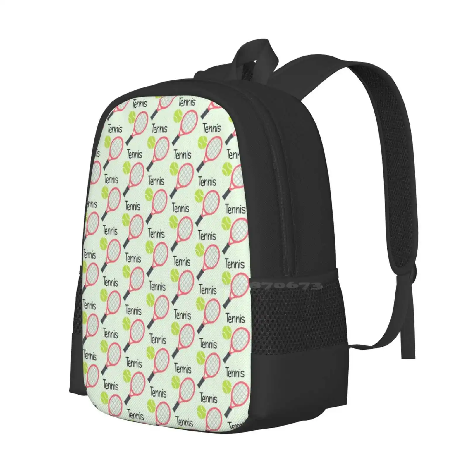 Tennis Pattern Design Laptop Travel School Bags Tennis Sports Ball Cute Unique Simple Basic