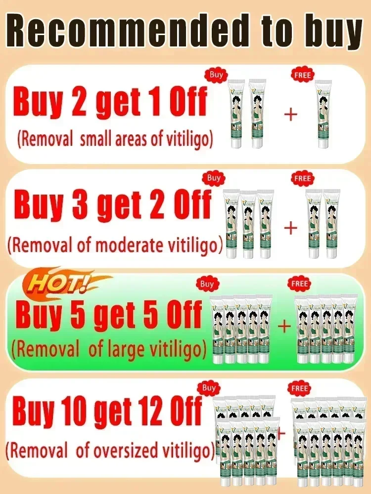 Vitiligo Treatment Cream Natural Relief Skin Treatment Soothing White Spot Removal Vitiligo Ointment Eliminate Pigment