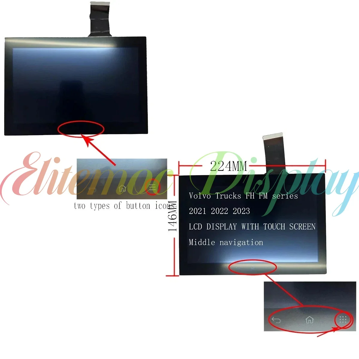 Для грузовиков Volvo FH4 FH5 FH500 F16 2021-2023 23057585 23602632 84458125 Замена ЖК-дисплея