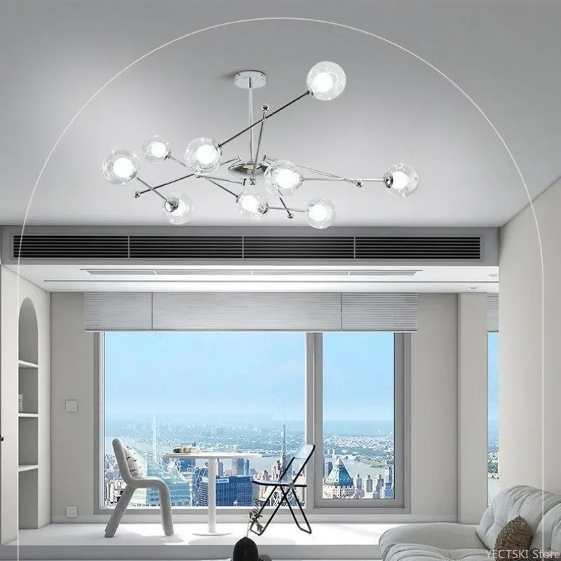 

GHEUVNJ Modern minimalist technology touch dining room master bedroom room chandelier