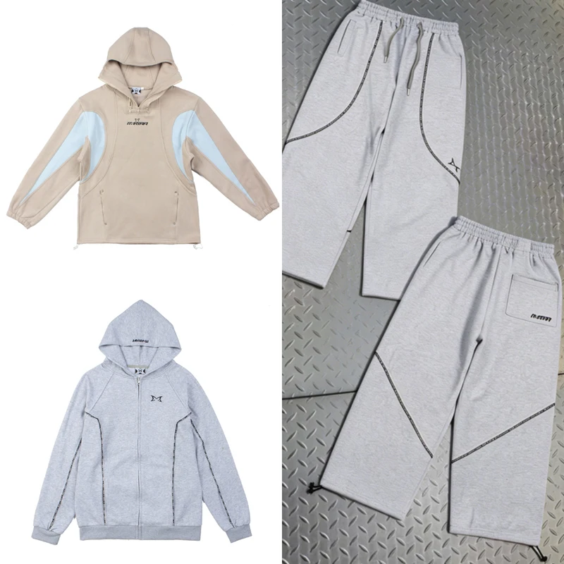 

Oversized Sportswear Set Mertre Casual Pants Autumn New Arrivals Splice Pocket Letters Embroidered Sweatpants
