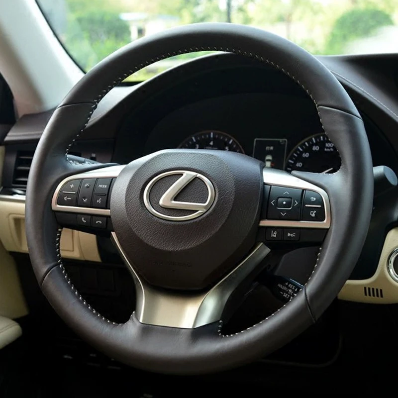 DIY Hand Sewing Car Steering Wheel Cover for Lexus Es200 CTRX IS GS260 ES300 ES350 Car Genuine Leather Interior Accessories