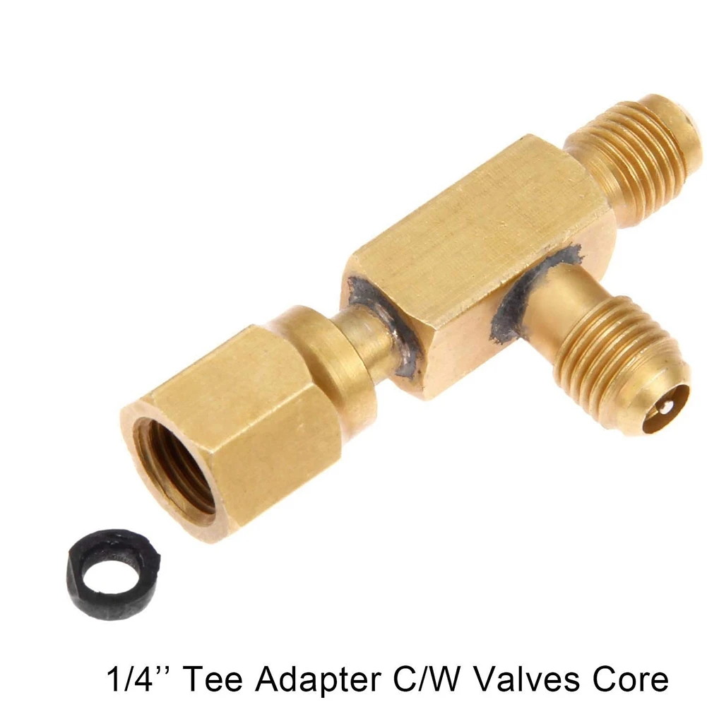 

Шаровой кран ABRE для кондиционеров, адаптер SAE 1/4 дюйма и быстроразъемный тройник для клапанов 1/4 дюйма, для хладагента R134A