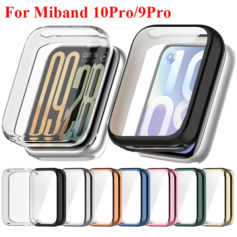 Soft TPU Case For Xiaomi Mi Band 10 Pro/9Pro Smart Watch Cases Bumper Cover Screen Protector For Xiaomi Miband 9Pro 10Pro Shell