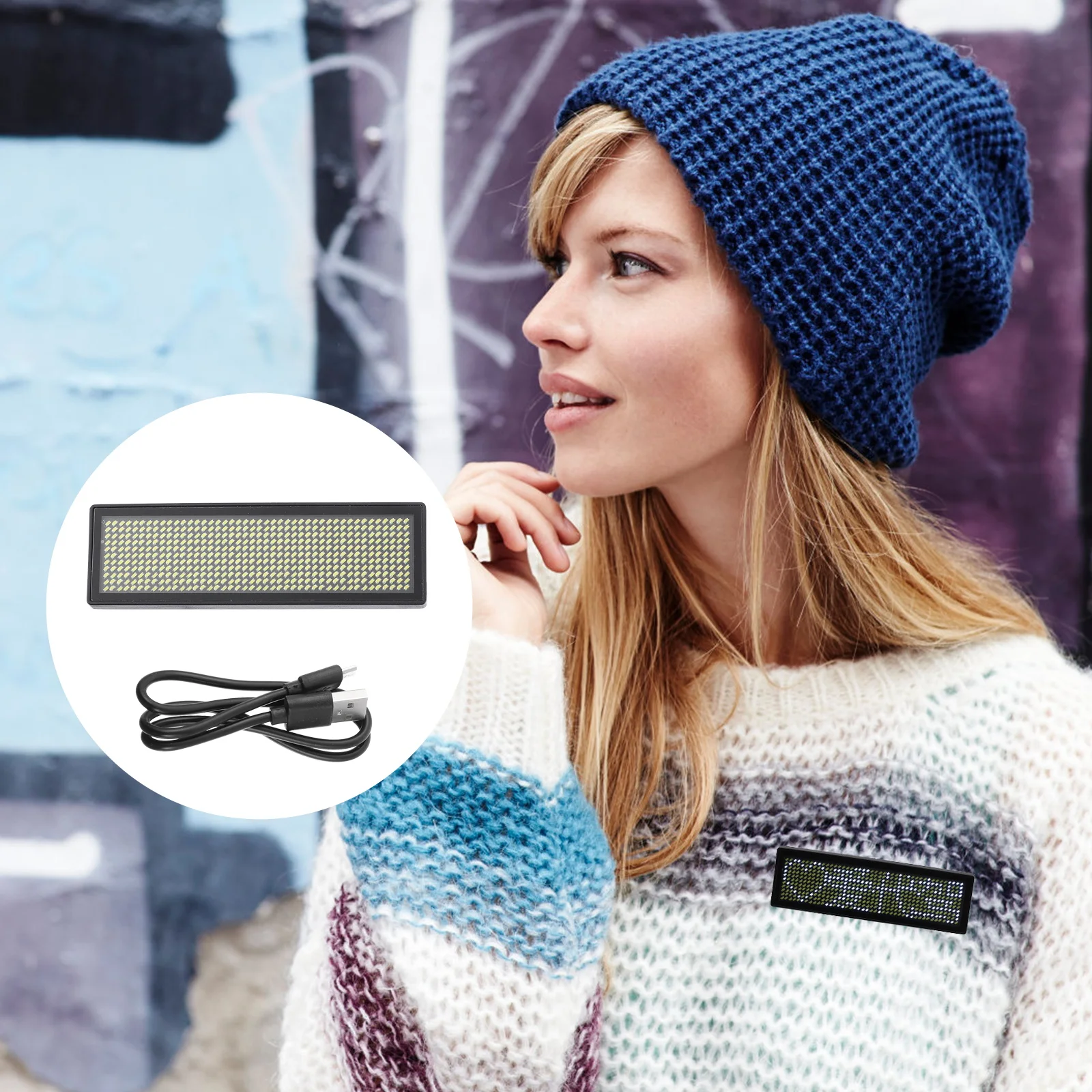 

Rechargeable Led Name Badge Message Programmable Digital Display Usb Charging 300Mah Adjustable Modes Marquee