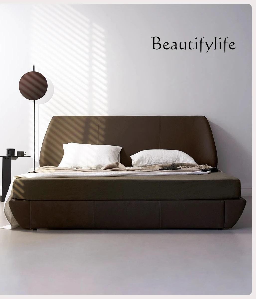 

Imported leather bed Minimal master and second bedroom 1.8 meters suspended double bed 1.5 meters soft bag bed
