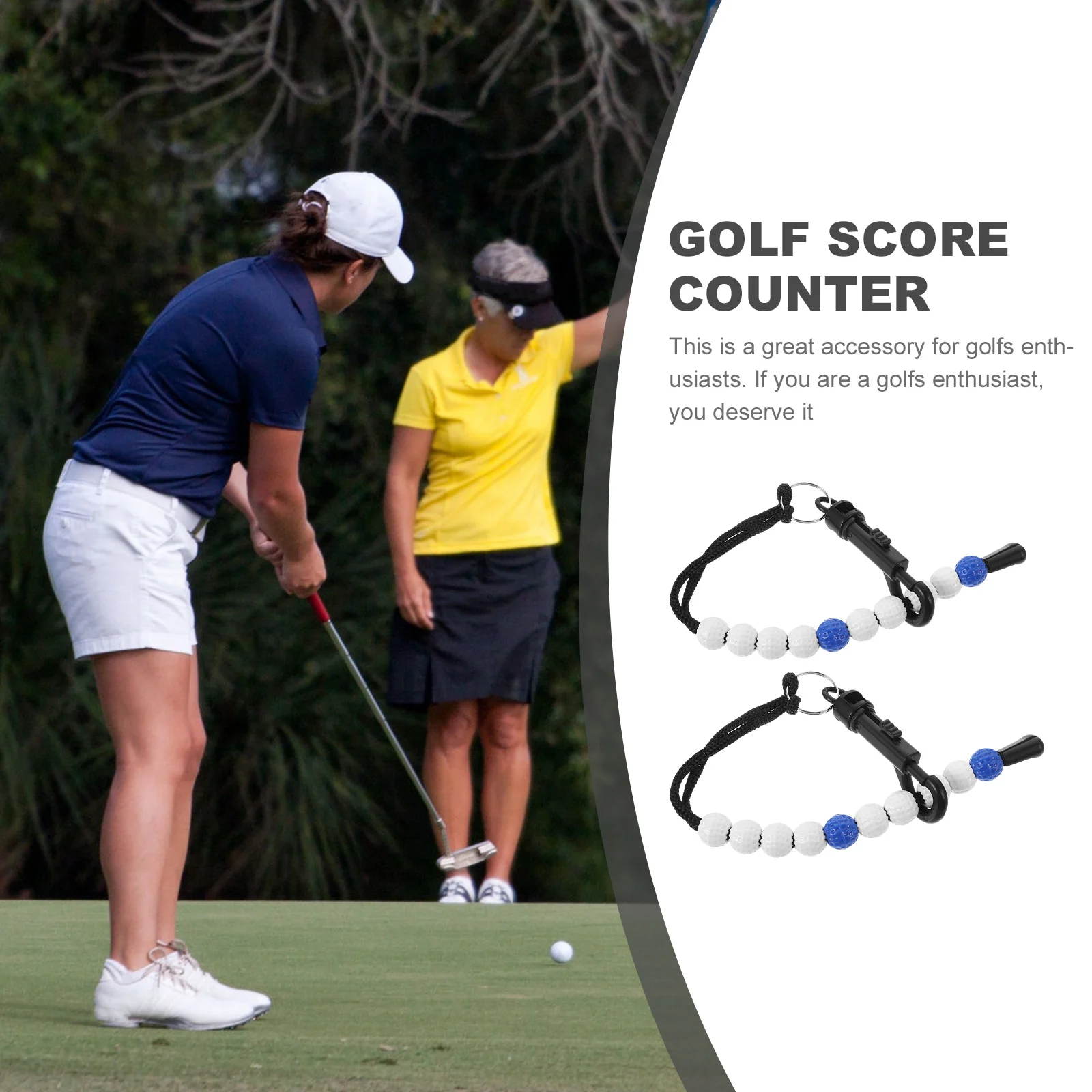 

2 Pcs Golf Scorer Golfing Accessory Tool Beads Count Stroke Counter Compact Counters Round