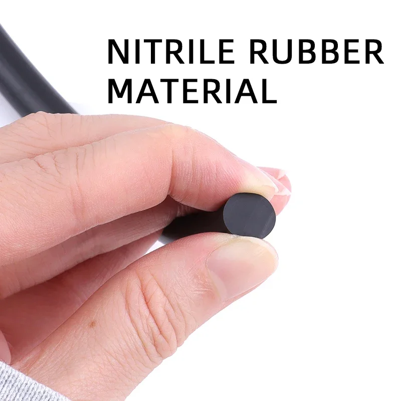 2/5/10m NBR Sealing Strip Diameter 1 2 2.5 3 4 5 6 7 8 9 10mm Black Solid Oil Resistance Round Nitrile Rubbe Strips Door Seal