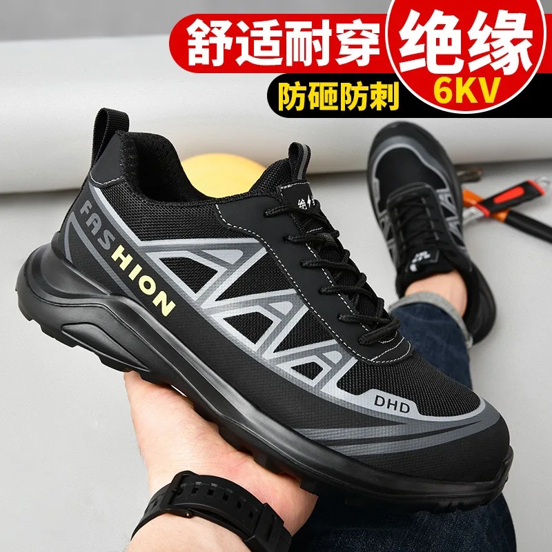 ZAPATOS DE TRABAJO antipuñaladas con punta de acero para hombre, ligero y cómodo calzado de seguridad, antigolpes, Kevlar, zapatos de electricista