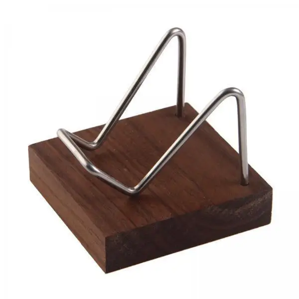 Multipurpose Walnut Base Mineral Fossil Rock Holder Acrylic Display Stand for Stones Geodes and Shells