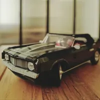 Technology Black Retro Muscle Car Vintage Car Set Competition Assembly Building Blocks Boy Toy Christmas And birthday Gift Set
