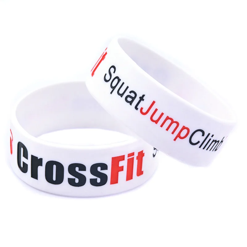 25 Stück Squat Jump Climb Throw Lift CrossFit Silikon-Handgelenksband 1 Zoll breit Trendiges Fitness-Handband – Detail 2