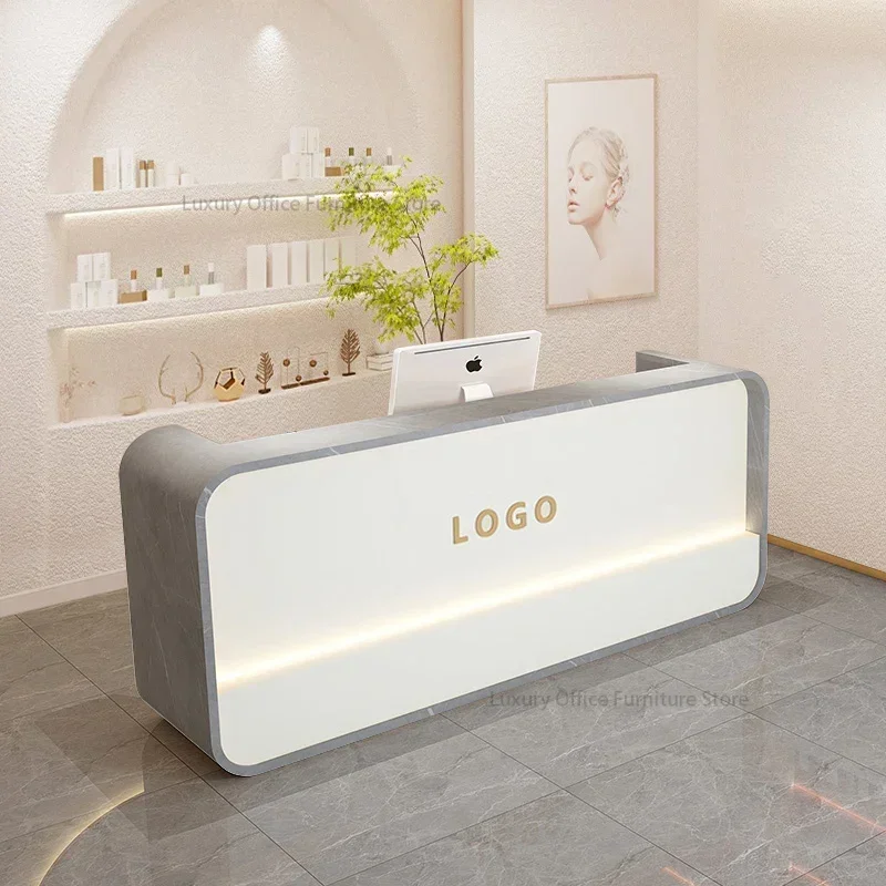

Italian Style Beauty Salon Reception Desks Originality Simplicity Reception Desk Designer Office Furniture Meja Resepsionis