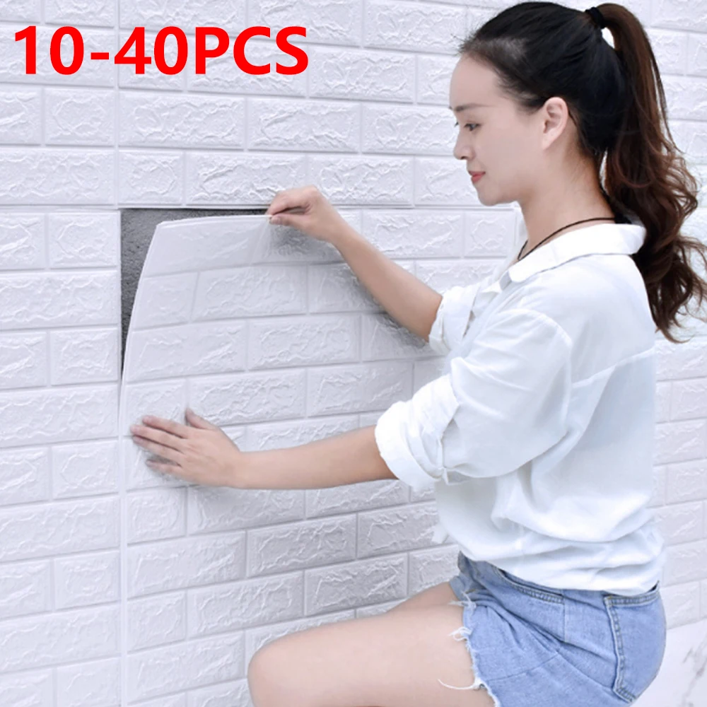 10-40Pcs 38.5cmx35cm 3D Wall Panels Stickers Wallpaper DIY Waterproof for Living Room Bedroom Kitchen Background wall Decoration