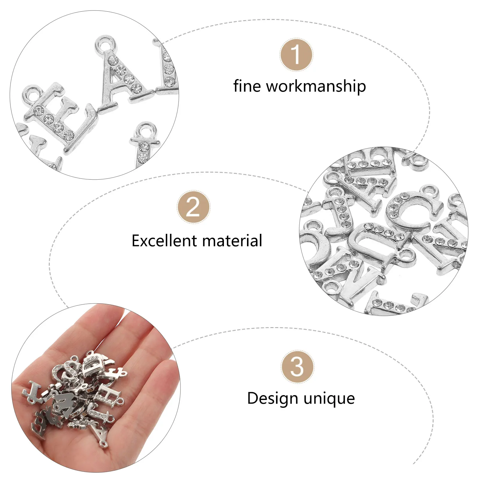 

26 Pcs Pendant Jewelry Making Charms Letter Beads for Bracelets Silver Alphabet