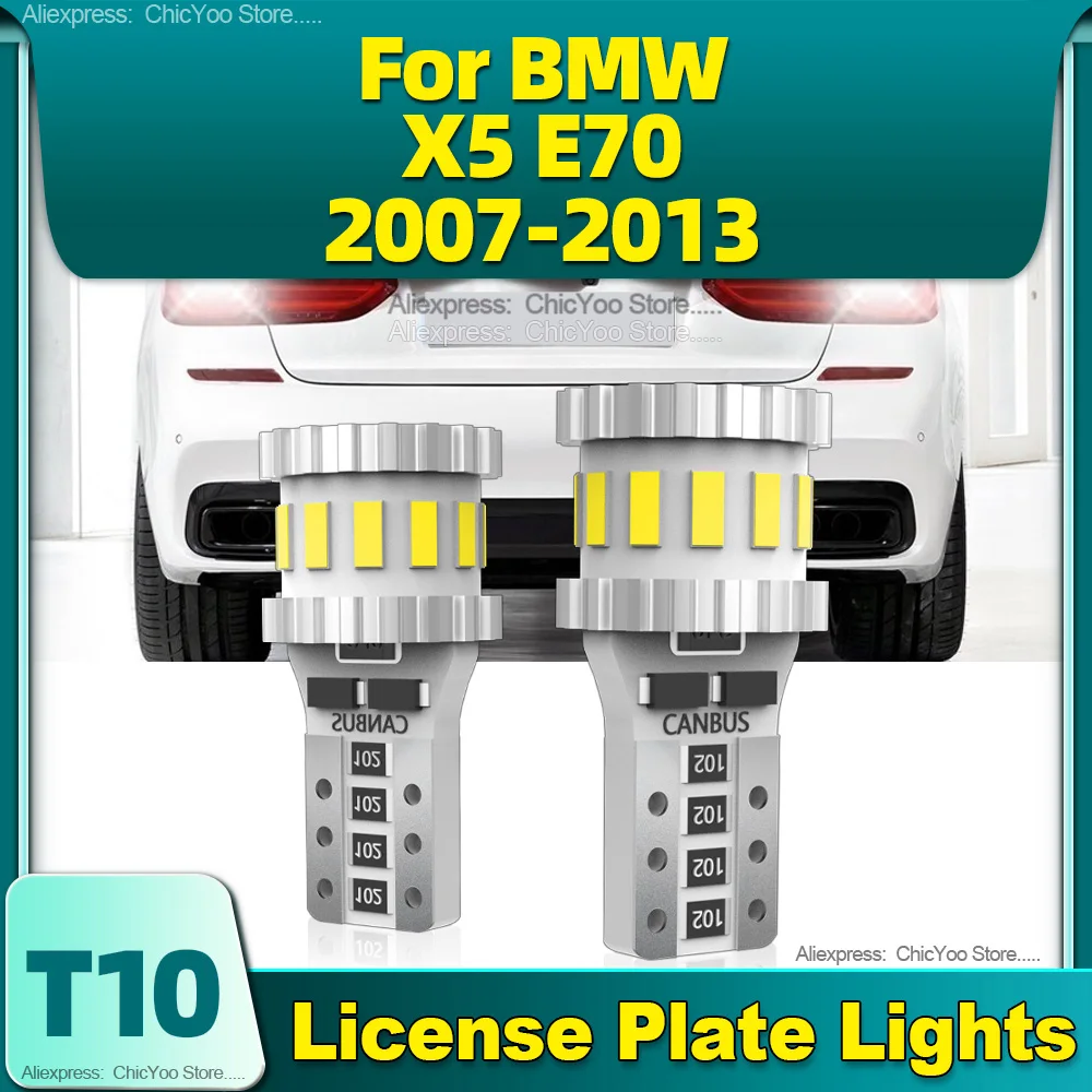 

2Pcs T10 Car Bulbs W5W Led Canbus Lamp 6000K License Plate Lights 12V For BMW X5 E70 2007 2008 2009 2010 2011 2012 2013