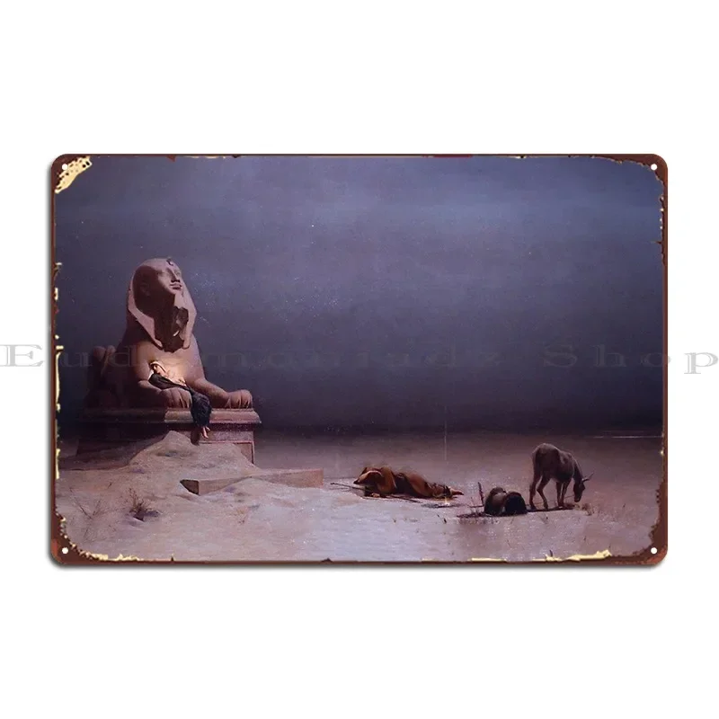 Rest On The Flight Into Egypt Luc Oliver Merson Placa Metálica Decorativa de Pared de Hierro para Club, Decoración de Pared, Letrero de Hojalata para Cueva, Póster