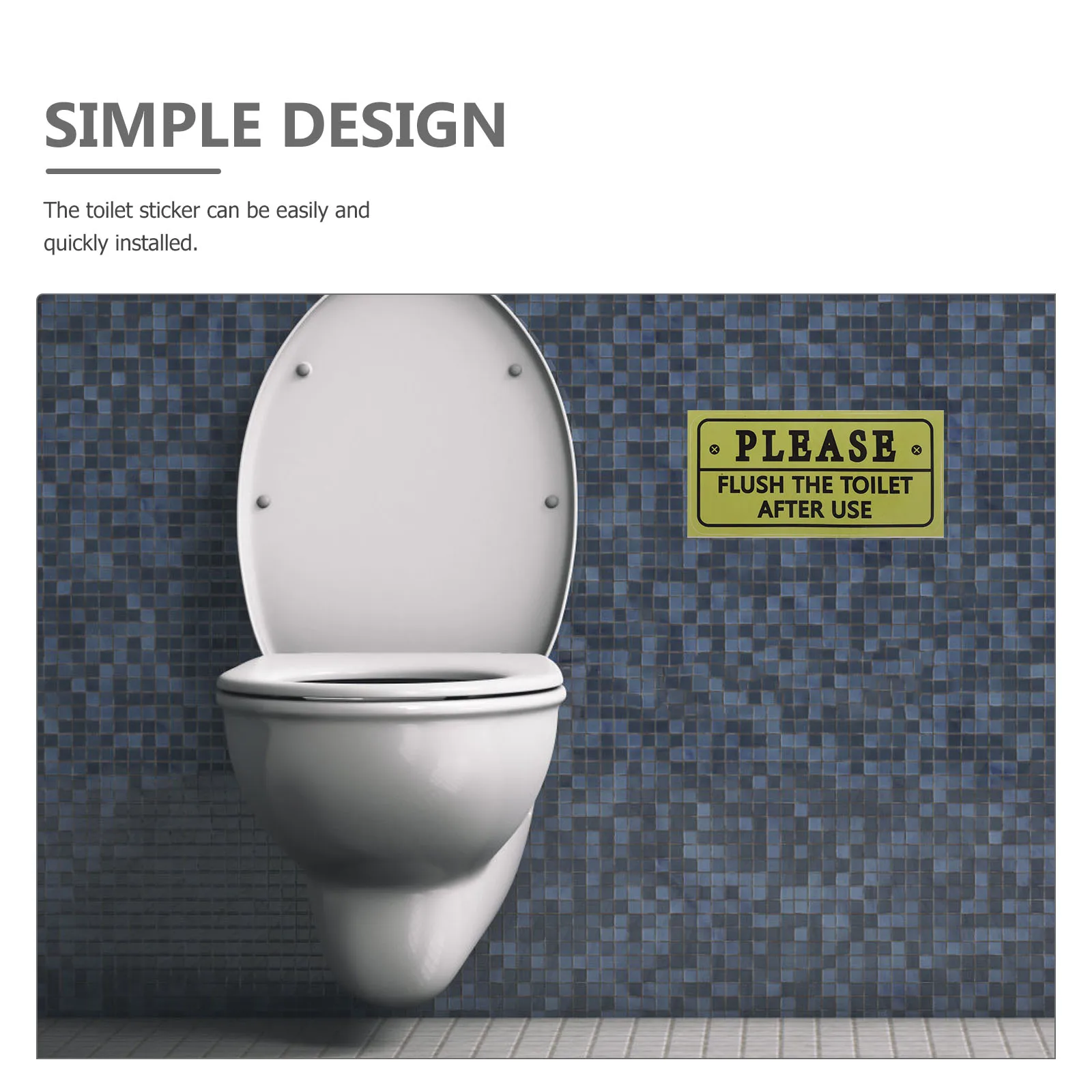 

Please Flush Toilet Sticker Waterproof PVC Bathroom Decal Adhesive Vinyl Sign Decorative Stickers Hygiene Reminder Friendly Gift