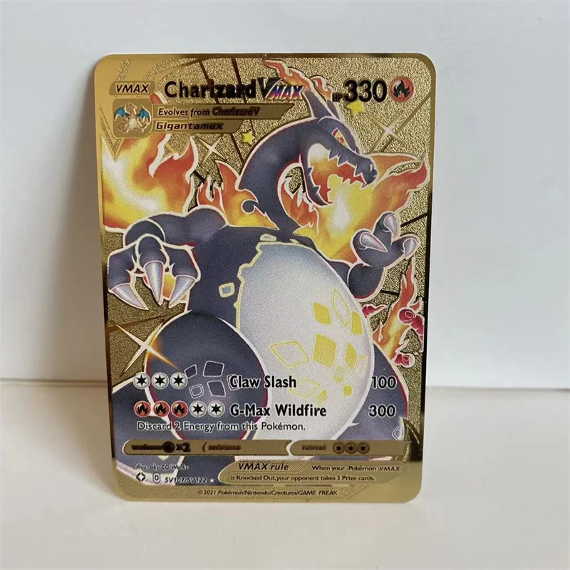 5/10Pcs wholesale DIY Pokemon Metal Cards Groudon Kyogre Rayquaza VMAX English Pokémon Stainless Steel Game Collection Card