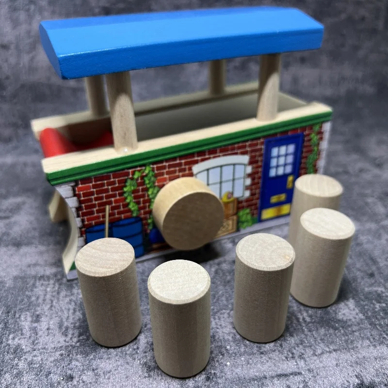 12*7*10 センチメートル木製線路ログシーンアクセサリー積載機子供のおもちゃ子供の列車輸送トラックのおもちゃ