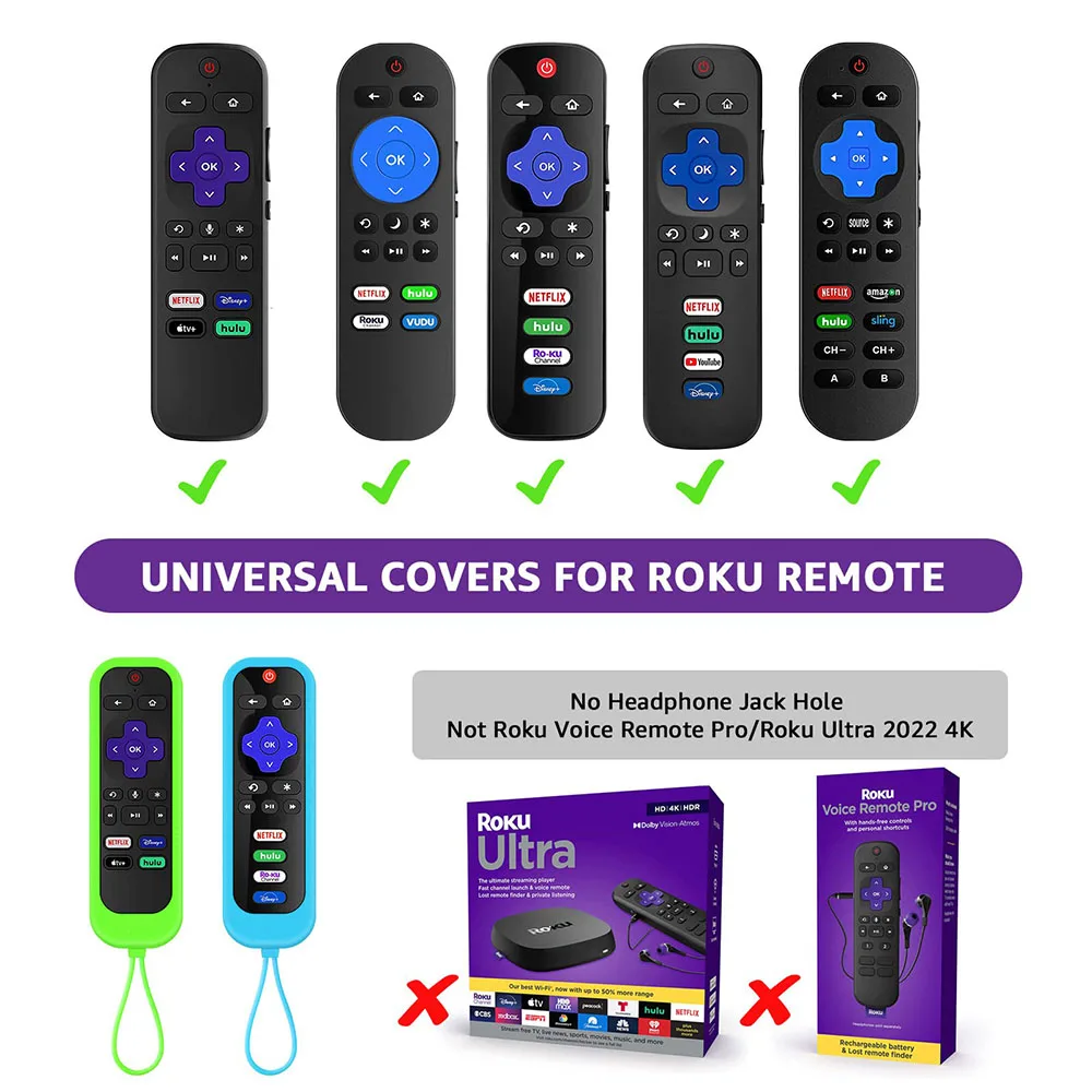 Glow in the dark cute cat's ears shaped silicone universal remote control cover with for TCL Hisense Roku TV remote control