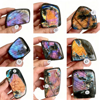 1PC Natural Rainbow Labradorite Freeform Blue Light Flashing Stone Home Healing Energy Crystal Decorative Gift
