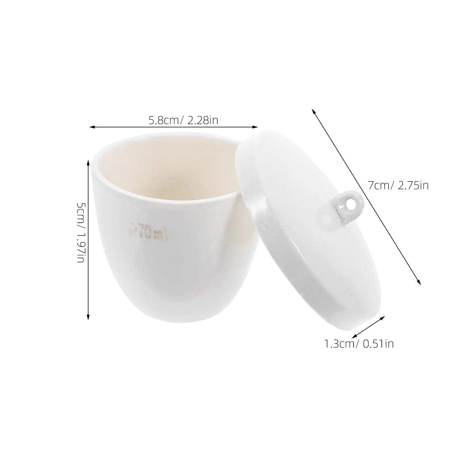 2Pcs Porcelain Crucible with Lid Ceramic Laboratory Crucible High Temperature Resistance 70Ml Melting Casting Crucibles