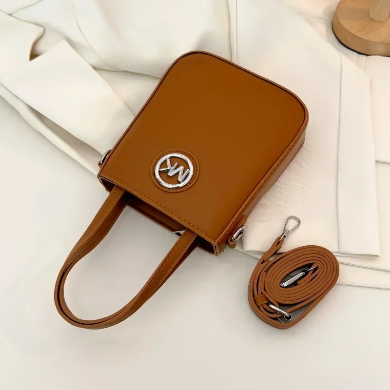 

Минималистичная винтажная сумка через плечо — высококачественная кожаная сумка ручной работы с однотонным дизайном для модных świadщих женщин